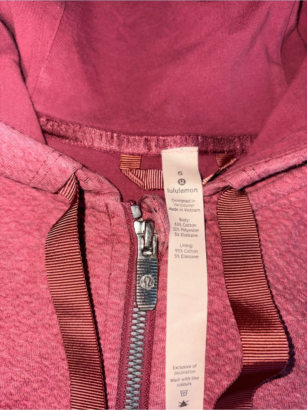 lululemon Dusty Rose Zip-Up Hoodie